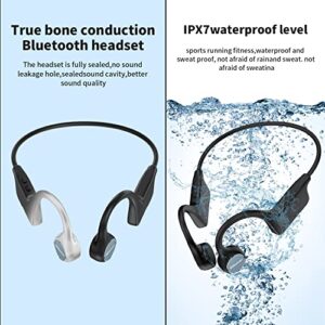 Bone Conduction Headphones,Bluetooth 5.3 Headphones with Built-in mic,Wireless Open-Ear Headphones, IPX7 Waterproof Sport Headset for Running Cycling Workout Gym,New in 2022（Black）