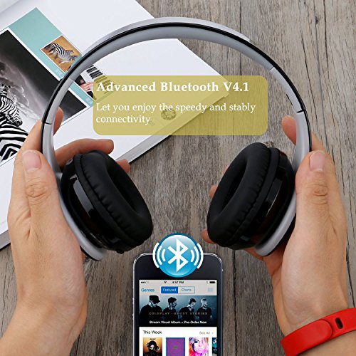 Beyution V4.1 Bluetooth Headphones Wireless Foldable Hi-fi Stereo Headphone for Smart Phones & Tablets - Black