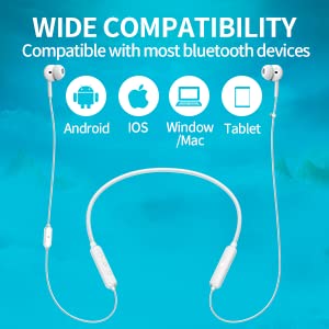 233621 Wave Bluetooth Neckband Headphones, 15 Hrs Playtime Stereo Wireless Earbuds with CVC 8.0 Call Noise Cancellation Microphone, 10.7 mm Drivers, IPX5 ​Waterproof & Skin-Friendly (Black)