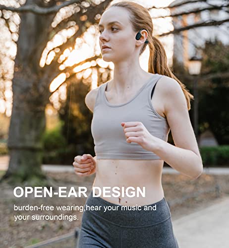 ZKAPOR Bone Conduction Headphones, Open Ear Headphones Sports Wireless Earphones, Bluetooth Headphones with Built-in Mic,Up to 8 Hours Playtime,Waterproof Earphones for Running Workouts(Black)