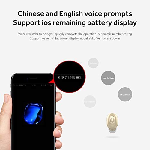 AIYIBEN Mini Bluetooth Earbud Smallest Wireless Invisible Headphone with 4-5 Hour Playtime Headset with Mic for iPhone & Android (Skin)