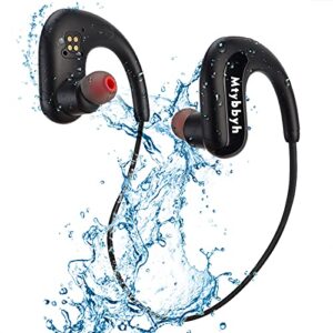 mtybbyh waterproof headphones for swimming,ipx8 waterproof 8gb mp3 player sports swimming headphones wireless bluetooth 5.0 earbuds with noise cancelling mic for sport,swimming,running,gym,workout