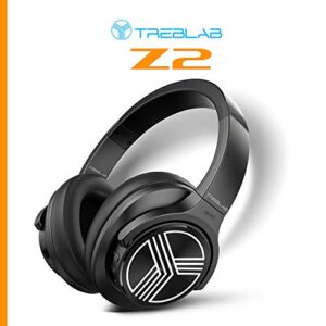 TREBLAB Z2 | Over Ear Workout Headphones with Microphone | Bluetooth 5.0, Active Noise Cancelling (ANC) | Up to 35H Battery Life | Wireless Headphones for Sport, Workout, Running, Gym (Black)(Renewed)