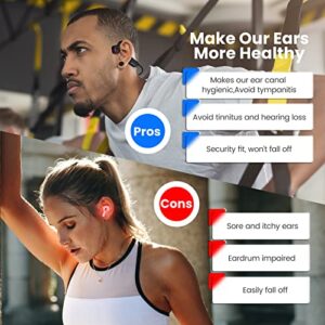 YouthWhisper Bone Conduction Headphones - Lightweight Wireless Bluetooth Sport Bone Conduction Headset with Built-in Mic, Sweatproof Open Ear Headphones for Running,Cycling,Driving,Workout