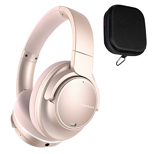 PowerLocus Active Noise Cancelling Headphones, Bluetooth Over-Ear Headphones with Noise Reduction, 70Hrs Playtime, Wireless Headphones, Hi-Fi Deep Bass, Foldable with Microphone for Phones/Laptops/PC