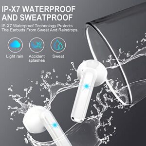 Wireless Earbud, Bluetooth 5.3 Headphones 2022 Bluetooth Earbud with 4 ENC Mics, Wireless Earphones in Ear Noise Cancelling Wireless Headphons Deep Bass IP7 Waterproof Ear Buds for iOS Android USB-C