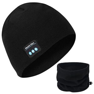 miserwe wireless beanie hat v5.0 unisex men’s sports hats & cap winter outdoor sports knit cap with wireless stereo headphone headset compatible with iphone android (black)