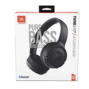 JBL Tune 510BT: Wireless On-Ear Headphones with Purebass Sound - Black (Renewed)