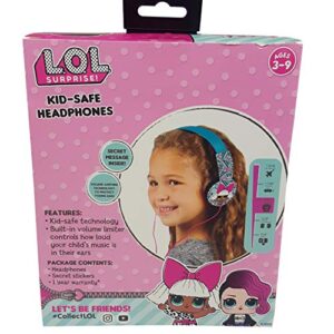 L.O.L. Surprise! Kids Safe Over The Ear Headphones HP2-03136 | Kids Headphones, Volume Limiter for Developing Ears, 3.5MM Stereo Jack, white/black Recommended for Ages 3-9, by Sakar