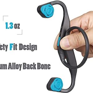 VIDONN Bone Conduction Headphones F1 Sweat Resistant Wireless Earphones for Workouts and Running Bluetooth Headphones with Mic (Grey)