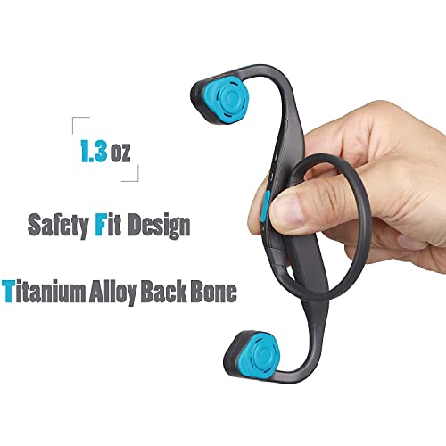 VIDONN Bone Conduction Headphones F1 Sweat Resistant Wireless Earphones for Workouts and Running Bluetooth Headphones with Mic (Grey)