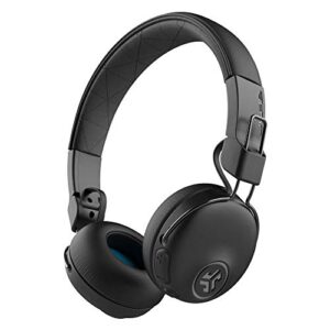 jlab studio anc on-ear wireless headphones | black | 34+ hour bluetooth 5 playtime – 28+ hour with active noise cancellation | eq3 custom sound | ultra-plush faux leather & cloud foam cushions