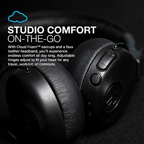JLab Studio ANC On-Ear Wireless Headphones | Black | 34+ Hour Bluetooth 5 Playtime - 28+ Hour with Active Noise Cancellation | EQ3 Custom Sound | Ultra-Plush Faux Leather & Cloud Foam Cushions