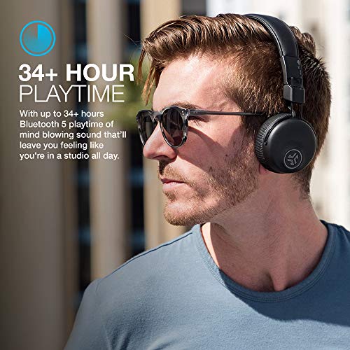 JLab Studio ANC On-Ear Wireless Headphones | Black | 34+ Hour Bluetooth 5 Playtime - 28+ Hour with Active Noise Cancellation | EQ3 Custom Sound | Ultra-Plush Faux Leather & Cloud Foam Cushions