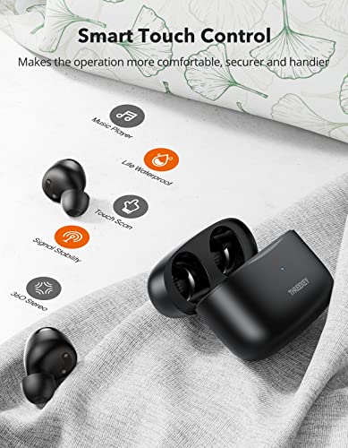 THREEKEY Wireless Bluetooth Earbuds, Wireless Headphones with Led Display, Compatible with Apple & Android, IPX7 Waterproof Stereo Earphones in-Ear Built-in Mic Headset Premium Deep Bass for Sports