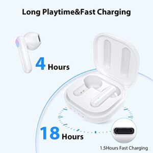 Wireless Earbuds for iPhone 14 Pro Max,Bluetooth Earbuds with Volume Control Microphone Touch Control HiFi Stereo Wireless Earphone for Oneplus 11 10T Pixel 7 Pro Galaxy S23 S22 Ultra S21 S20 Fe
