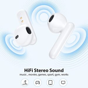 Wireless Earbuds for iPhone 14 Pro Max,Bluetooth Earbuds with Volume Control Microphone Touch Control HiFi Stereo Wireless Earphone for Oneplus 11 10T Pixel 7 Pro Galaxy S23 S22 Ultra S21 S20 Fe