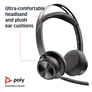 Poly - Voyager Focus 2 UC USB-C Headset (Plantronics) - Bluetooth Dual-Ear (Stereo) Headset with Boom Mic - USB-C PC/Mac Compatible - Active Noise Canceling - Works with Teams (Certified), Zoom & more