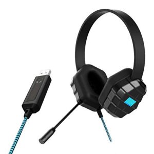 gumdrop droptech usb b2 over-ear headphone with built-in mic designed for k-12 students, teachers and classrooms– drop tested, rugged and reliable for an enhanced educational learning experience–black