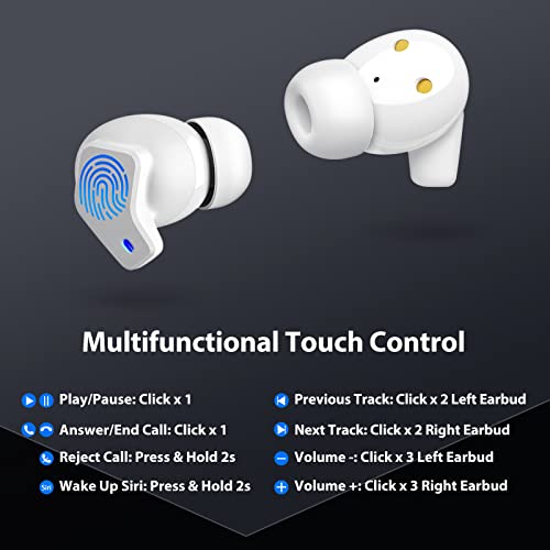 TITACUTE Wireless Earbuds Bluetooth Headphone for iPhone 13 Pro Max 14 12 11 XR Samsung S22 Ultra S21 S20 Galaxy Z Flip 4 A53 A13 Google Pixel 6 7 Android in-Ear Headset Noise Canceling USB C Earphone