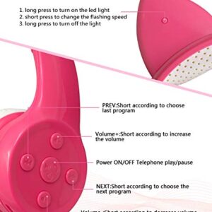 YUSONIC Unicorn Headphones for Girls,15 Hours Play time,Bluetooth Unicorn Headphones Toddler School Laptop Cellphones Plane use, Light Up Wireless Kid Headphone Birthday Gifts (Pink)