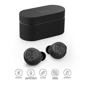 Bang & Olufsen Beoplay E8 Sport True Wireless In-Ear Bluetooth Earphone with Customizable Comfort Fit, Microphones and Touch Control, Wireless Charging Case, 28H Playtime, IP57 Dust & Waterproof Black