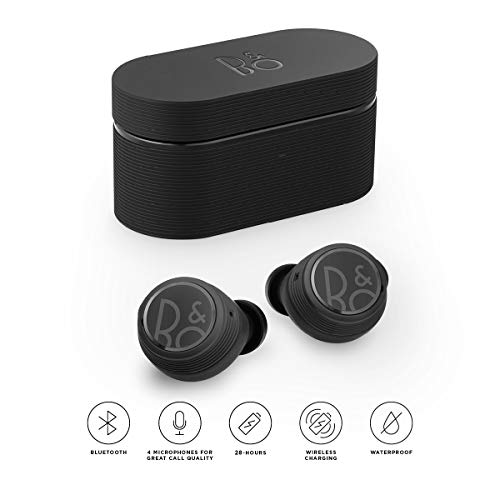 Bang & Olufsen Beoplay E8 Sport True Wireless In-Ear Bluetooth Earphone with Customizable Comfort Fit, Microphones and Touch Control, Wireless Charging Case, 28H Playtime, IP57 Dust & Waterproof Black