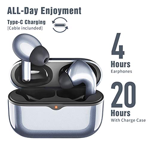 kurdene Wireless Earbuds, Bluetooth Earbuds Stereo Sound with Mic Long Playtime Deep Bass in Ear Sport Bluetooth Headphones with Charging Case