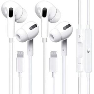 2 Pack iPhone Earbuds Wired Lightning Headphones [Apple MFi Certified] Built-in Microphone & Volume Control in-Ear Stereo Headset Compatible with iPhone 14/13/12/11 Pro Max/Xs Max/X/XR/7/8Plus-All iOS