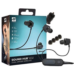 ifrogz sound hub xd2 black wireless bluetooth headset – sweat resistant -eq rich sound setting- with car adapter (retail packing)