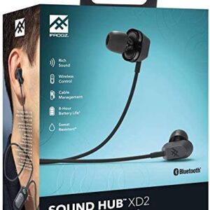 iFrogz Sound HUB XD2 Black Wireless Bluetooth Headset - Sweat Resistant -EQ Rich Sound Setting- with Car Adapter (Retail Packing)