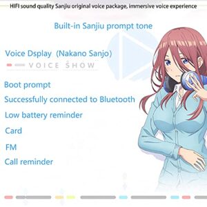 YTDTKJ Nakano Miku Bluetooth Headphones,The Quintessential Quintuplets Headphone with Build-in Mic,Foldable Over Ear Wireless Headphones,Hi-Fi Stereo for Cosplay,Blue, 17TTAXXCB06390B63FQTF