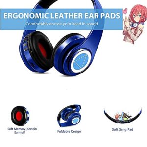 YTDTKJ Nakano Miku Bluetooth Headphones,The Quintessential Quintuplets Headphone with Build-in Mic,Foldable Over Ear Wireless Headphones,Hi-Fi Stereo for Cosplay,Blue, 17TTAXXCB06390B63FQTF