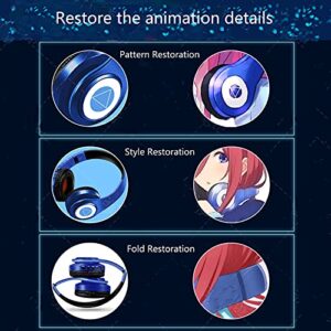 YTDTKJ Nakano Miku Bluetooth Headphones,The Quintessential Quintuplets Headphone with Build-in Mic,Foldable Over Ear Wireless Headphones,Hi-Fi Stereo for Cosplay,Blue, 17TTAXXCB06390B63FQTF