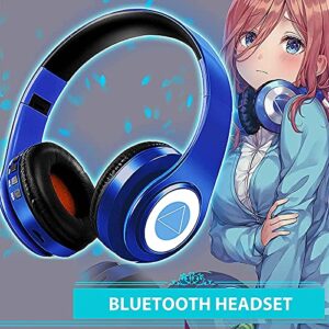 YTDTKJ Nakano Miku Bluetooth Headphones,The Quintessential Quintuplets Headphone with Build-in Mic,Foldable Over Ear Wireless Headphones,Hi-Fi Stereo for Cosplay,Blue, 17TTAXXCB06390B63FQTF