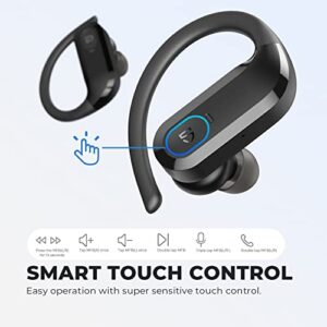 SoundPEATS S5 Wireless Earbuds Over-Ear Hooks Bluetooth Headphones 5.0 in-Ear Stereo Wireless Earphones with Touch Control IPX7 Waterproof for Sports, 12mm Driver, Mono/Stereo Mode, USB-C Charge