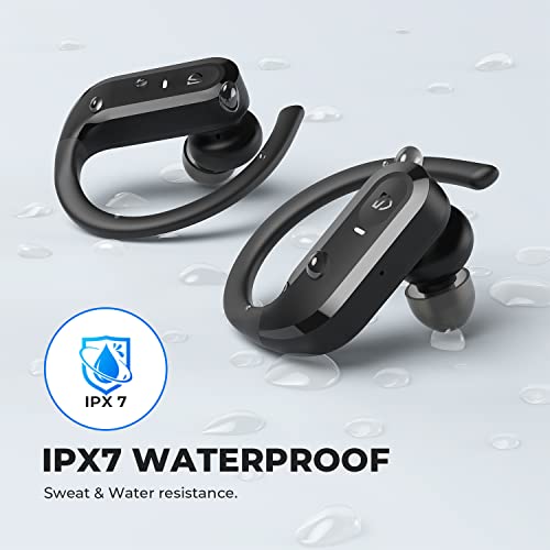 SoundPEATS S5 Wireless Earbuds Over-Ear Hooks Bluetooth Headphones 5.0 in-Ear Stereo Wireless Earphones with Touch Control IPX7 Waterproof for Sports, 12mm Driver, Mono/Stereo Mode, USB-C Charge