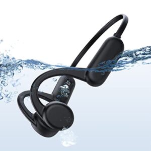 bone conduction headphones, ultralight swimming headphones ip68 waterproof bluetooth 5.0 open ear wireless sports headset with mp3 player & 8g memory for swimming running cycling driving jogging