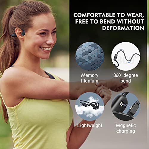 Bone Conduction Headphones, Ultralight Swimming Headphones IP68 Waterproof Bluetooth 5.0 Open Ear Wireless Sports Headset with MP3 Player & 8G Memory for Swimming Running Cycling Driving Jogging