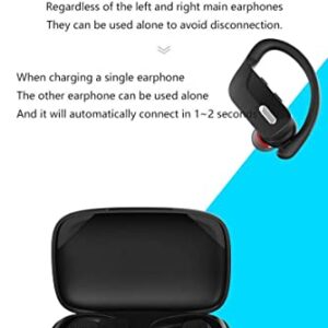 Wireless Earbuds Bluetooth Headphones 48hrs Play Back Sport Earphones with LED Display Over-Ear Buds with Earhooks Built-in Mic Headset for Workout BlackBWISUP