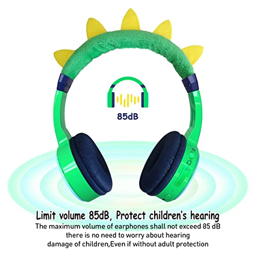 JBUNION Kids Bluetooth Headphones, with 85dB Volume Limited Adjustable Headphones, Wireless Bluetooth Headphones, Aux 3.5mm Cable Included for Boys Girls Study, School, Kids Headset for ipad/Tablet