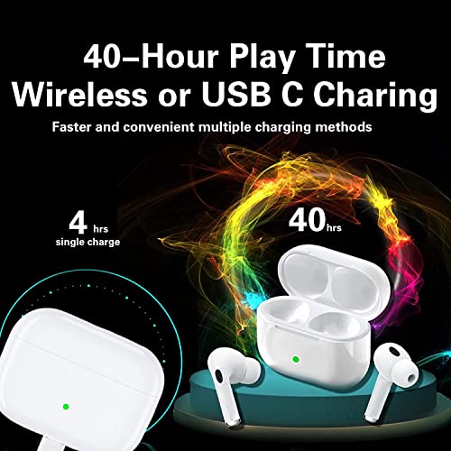 True Wireless Earbuds Bluetooth 5.3 Noise Cancelling IPx7 Waterproof Wireless Charging Case Immersive Sound Deep Bass Touch Earphones with Mic Sport Headset for iPhone/Android.