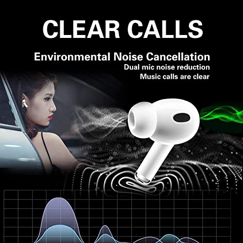 True Wireless Earbuds Bluetooth 5.3 Noise Cancelling IPx7 Waterproof Wireless Charging Case Immersive Sound Deep Bass Touch Earphones with Mic Sport Headset for iPhone/Android.