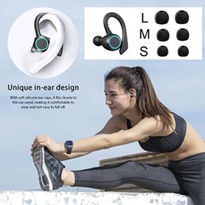 Lopnord Wireless Earbuds Bluetooth Headphones with Charging Case, IPX7 Waterproof Sports True Wireless Earbuds with Ear Hook, Earbuds Noise Cancelling with Microphone for Outdoor Running