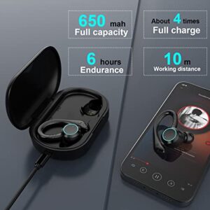 Lopnord Wireless Earbuds Bluetooth Headphones with Charging Case, IPX7 Waterproof Sports True Wireless Earbuds with Ear Hook, Earbuds Noise Cancelling with Microphone for Outdoor Running