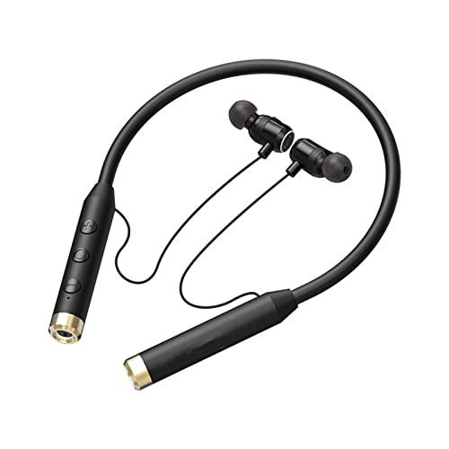 NVAHVA Flashlight Wireless Headphone Neckband Bluetooth Headset in Ear Buds Sport Earphone with Handsfree Mic 70 Hrs Playtime Micro sd Card MP3 Player Music Scene Sounds Type-c Charge (Black)