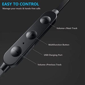 Wireless Headphones, Bluetooth Headphones IPX7 Waterproof 16 Hours Playtime Bluetooth V5.0, with Magnetic Connection, Sports Earbuds for Running Built-in Mic (Black)