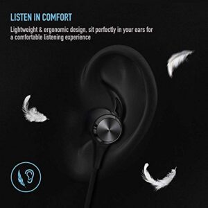 Wireless Headphones, Bluetooth Headphones IPX7 Waterproof 16 Hours Playtime Bluetooth V5.0, with Magnetic Connection, Sports Earbuds for Running Built-in Mic (Black)