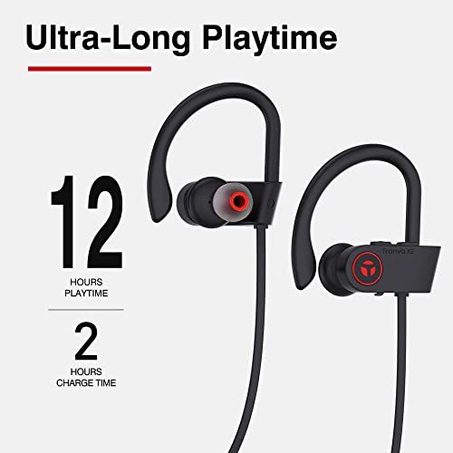 TRANYA X2 Wireless Sports Earbuds, Bluetooth Headphones with 12 H Playtime Type-C Charging, 11mm Driver for Premium Sound, IPX5 Waterproof ENC Noise Cancellation Running Earphones for Workout Sports