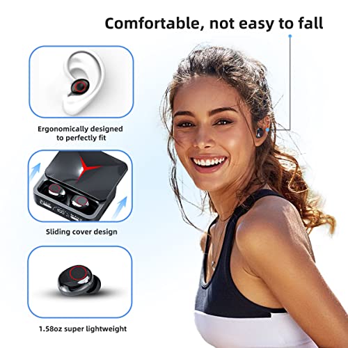 Wireless Earbuds Bluetooth Headphones 5.3 Noise Cancelling Earphones 66Hrs Playtime with Wireless Charging Case Waterproof HiFi Sound in Ear Headset for Sport Running Workout Black